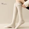 1 Pair Women Winter Socks Tihick Plush Over Knee Socks Anti-slip Solid Color Warm Thickened Stockings Warmth Socks for Various Occasions