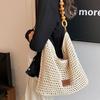 Seaside Vacation Beach Woven Bag Women's 2025 New Hollow Knitted Handbag Large Capacity Shoulder Armpit Bag
