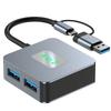 Aluminum USB C Hub 10Gbps 4 in 1 USB 3.2 Adapter with 4 USB 3.2 4 Port USB C+USB Splitter Extender for PC Laptop
