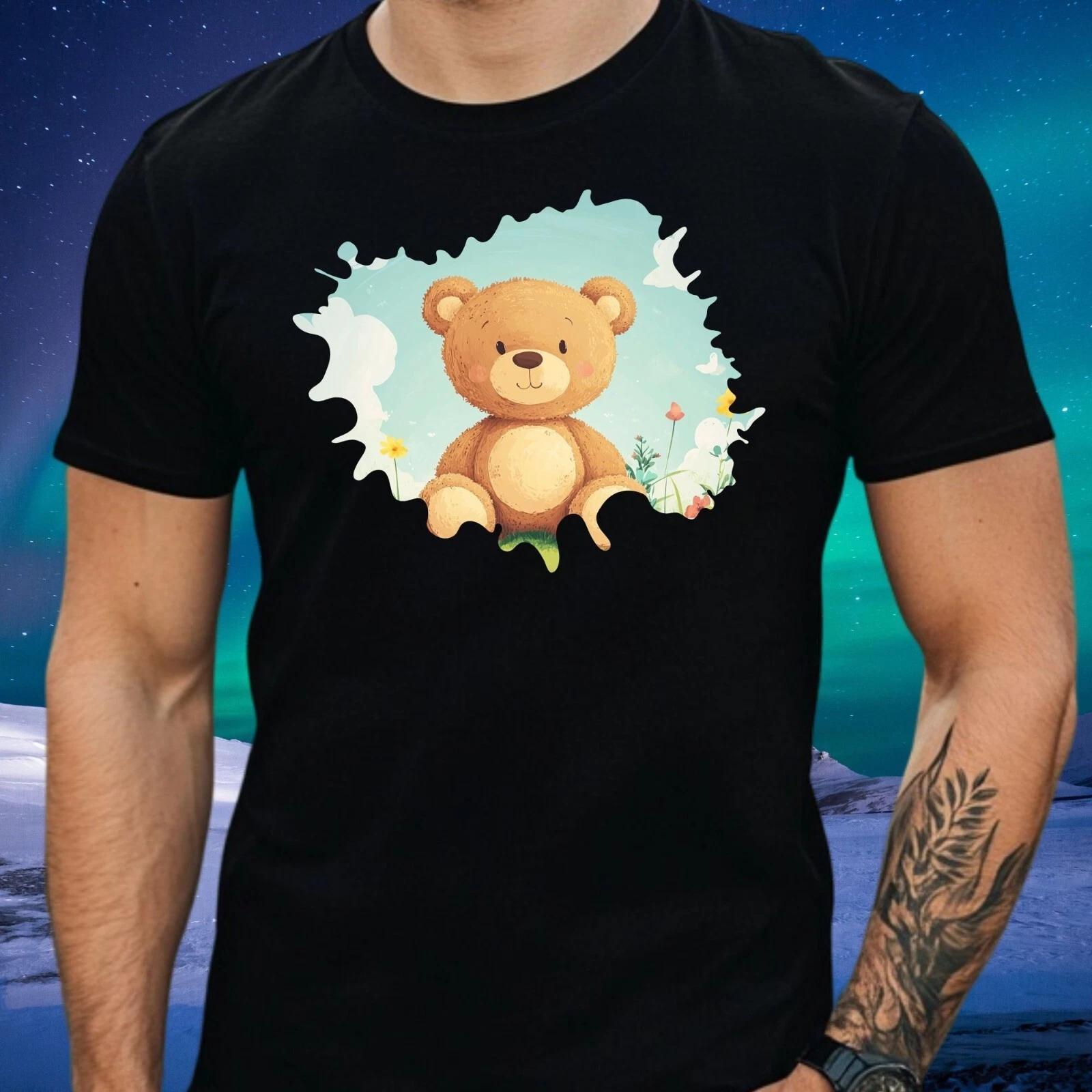 T-Shirt Herren Teddybär Motiv Baumwolle Größe S bis 5XL XXXL