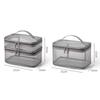 Portable Transparent Mesh Travel Bag Large Capacity Storage Toiletry Bag 2 Layer Makeup Case Toiletries Organization