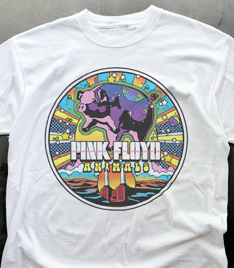 Rare Pink FLoyd Animals T-shirt, Unisex White Cotton T-shirt,Tshirt Unisex T-Shirt S