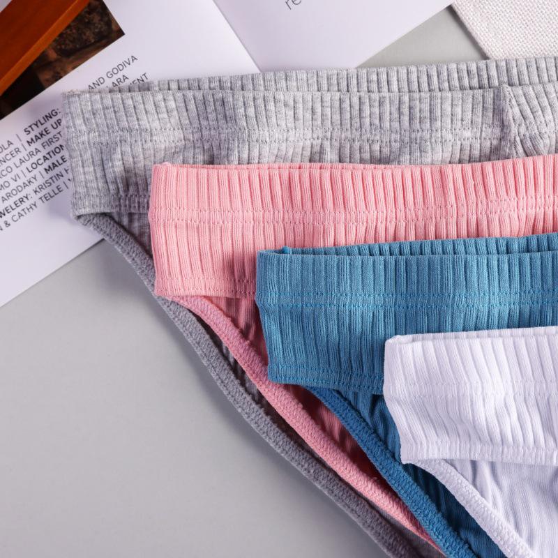 Chiloți bărbați din bumbac pur respirabil cu nervuri, model triunghiular cu design U-Bulge