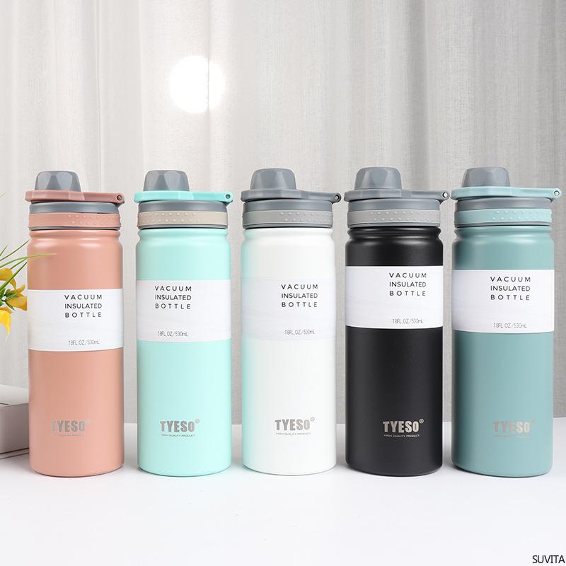 TYESO 530/750ML Borracce Termiche in Acciaio Inossidabile Thermos Borraccia Bicchiere Tazze da Bevande Mantengono Freddo e Termiche Tazza da Caffè
