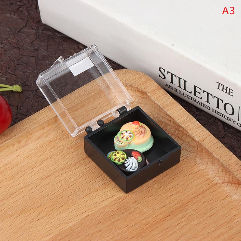 1:12 Miniature Dollhouse Egg Tart Mini Chocolate Cake Dessert Bento box Model for Doll House Decor Pretend Food Kitchen Toys