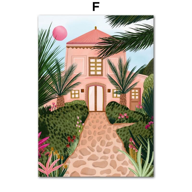 

Colorful City Building Lemon Fruit Abstract Landscape Posters and Prints Wall Art Canvas Painting Pictures For Living Room Decor 21cm×30cm NoFrame