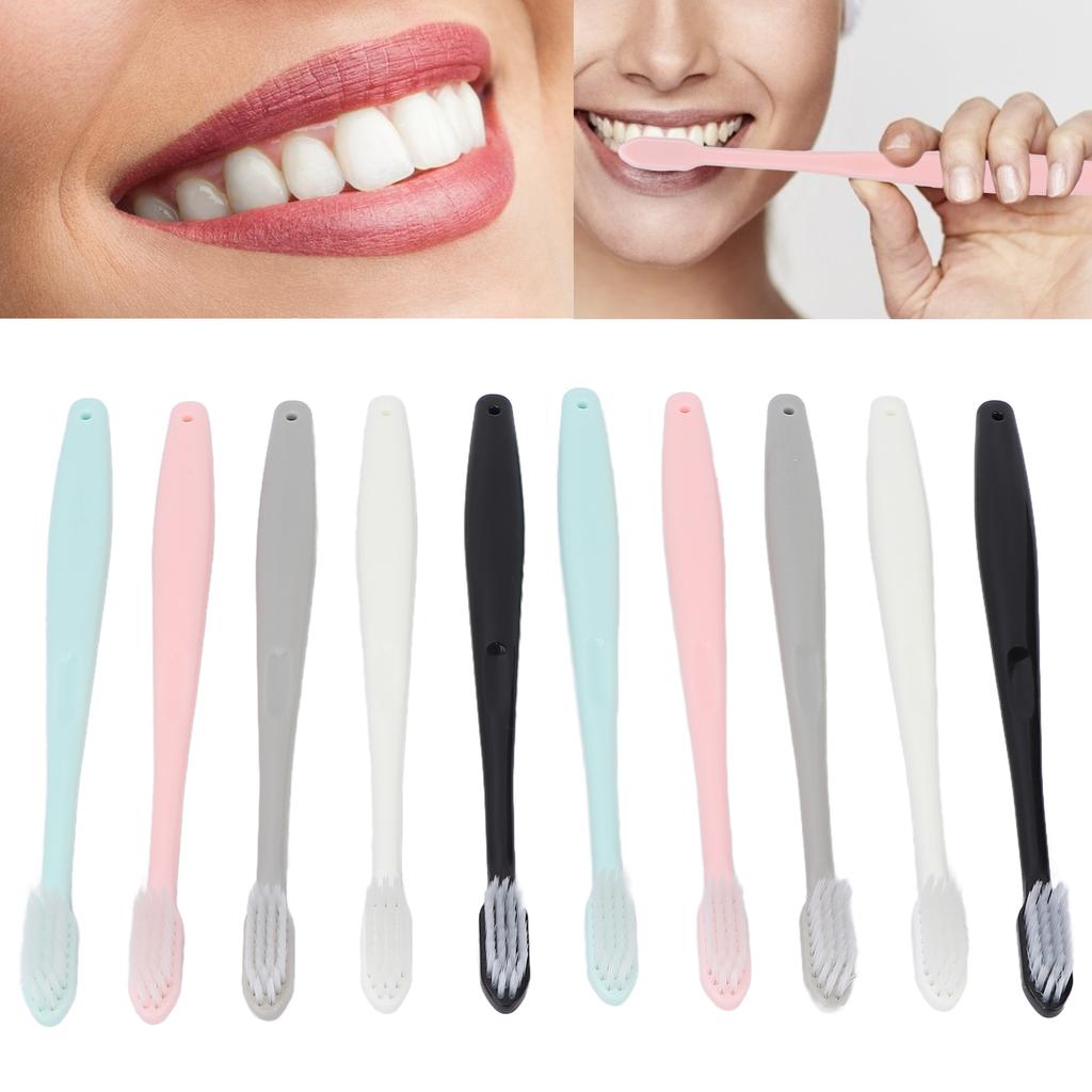 10pcs Soft Hair Toothbrush Home Portable Tartar Stain Removal Oral Cleaning Toothbrush