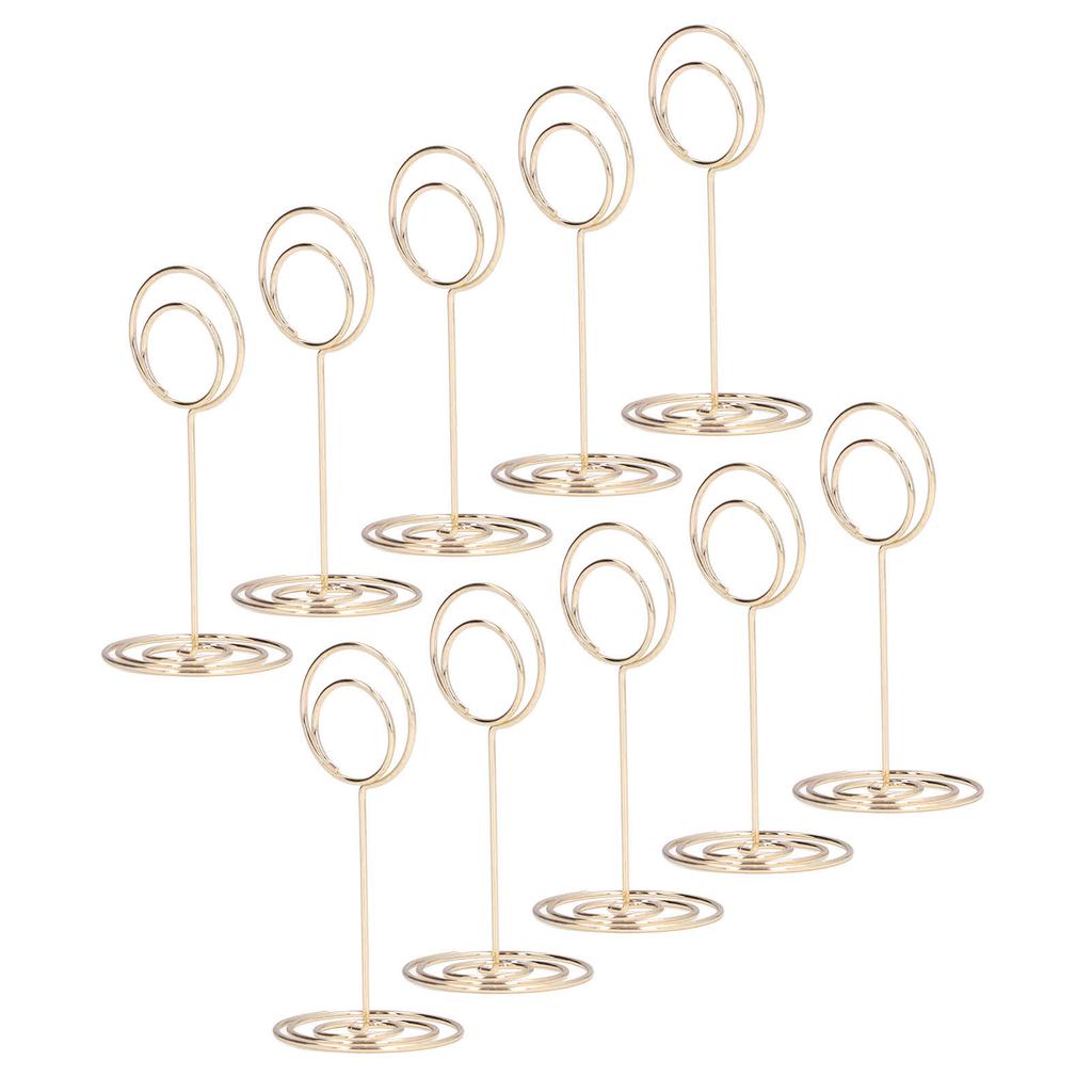 10pcs Table Number Holder Round Base Electroplating Process Elegant Cute Shape Home Ornaments for Weddings