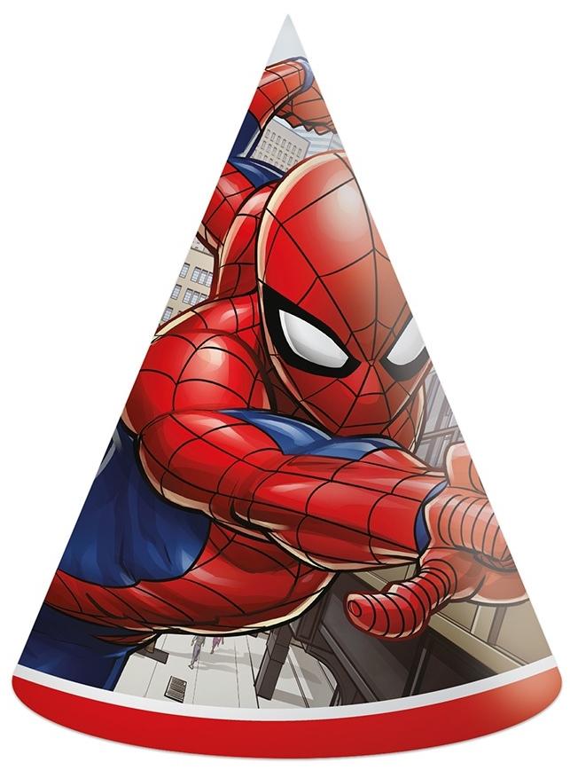Czapeczki Papierowe Spiderman Marvel Urodziny 6Szt