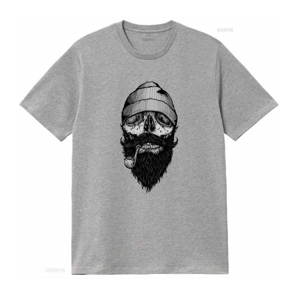 Unisexs Bone Sailor Skull Beard Pipe T Shirt Fun Design Sizes Small To 4xl Vintage Fashion Designer Clothes