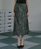 Mualeumoa Crack Silky Long Skirt -Charcoal