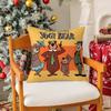 Cartoon Characters Yogi BearC Pillow Case Silky Short Plush with Invisible Zipper Dustproof Sofa Cushion Cover for Home Decor