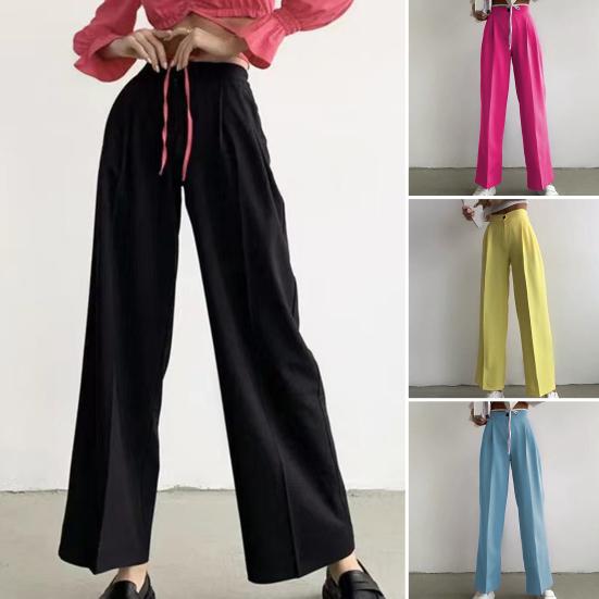 

Женщины Брюки Высокая талия Прямая нога Пуговица Молния Муха Сплошной цвет Повседневная одежда Дышащая эластичная талия Брюки Костюм Брюки для работы