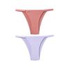 TERMEZY 2Pcs/Lot Women Sexy Ice Silk Panties Low-waist Seamless G String Lingerie Solid Half Hip Underwear