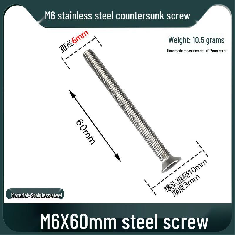 Shengbai Stainless Steel M6x70mm Phillips Flat Head Machine Screws