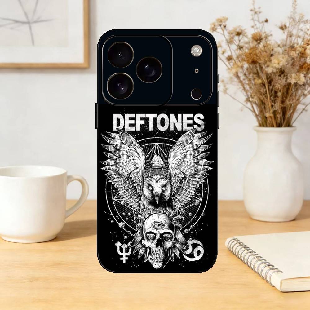 Rock Band Deftones Phone Case For iPhone 17,16,15,14,13,12,11 Plus,Pro,Max,Mini Silicone black Soft Cover