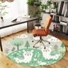 1pc Llama Forest Round Chair Mat Area Rug - Non-Slip, Floor Mat for Office, Bedroom, and Indoor Decor -1002065