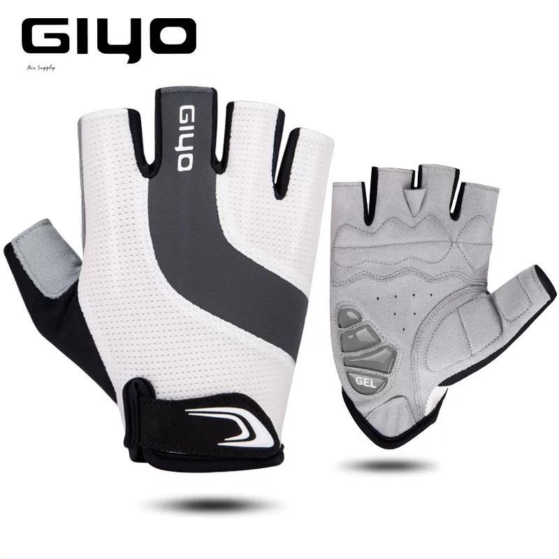 Giyo Road Mountain Bike Half-Finger Gloves Liquid Silicone Shock-Absorbing Short-Finger Cycling Gloves for Men and Women in Summer