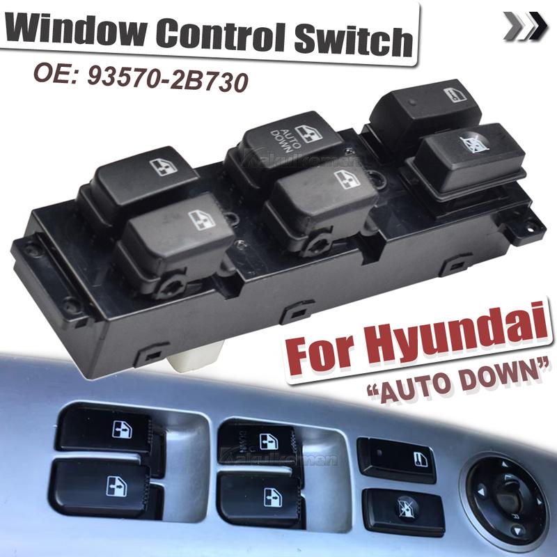 Red Light 93570-2B000S4 For Hyundai Santa Fe CM 2007-2011 Front Left Master Power Window Switch Assy 371491-110 93570-2B730