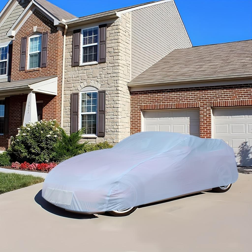 1pc Car Clothing PEVA Single Layer Car Cover Car Sunshade Rain Proof and Sunscreen Universal Type, Car Clothing Car Cover
