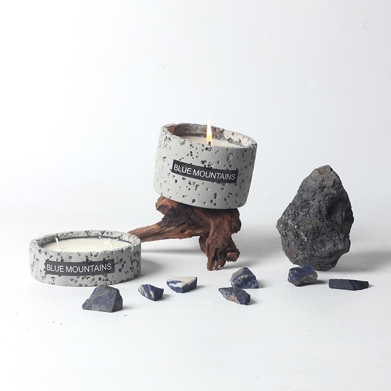 Gray Cement Cup Home Decoration Candle Souvenir Handmade Soy Wax Fragrance Diffuser