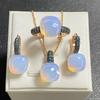 3Pcs Gun Black Plated Blue Zircon Jewelry Set for Women Includes Ring Earrings Necklace Elegant Crystal Blue Topaz Matching Gift