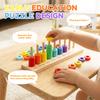 1Set Sorting Stacking Toy Wooden Sorting and Stacking Toy Educational Color Matching Stacking Puzzle Game for Toddlers Boys Girl