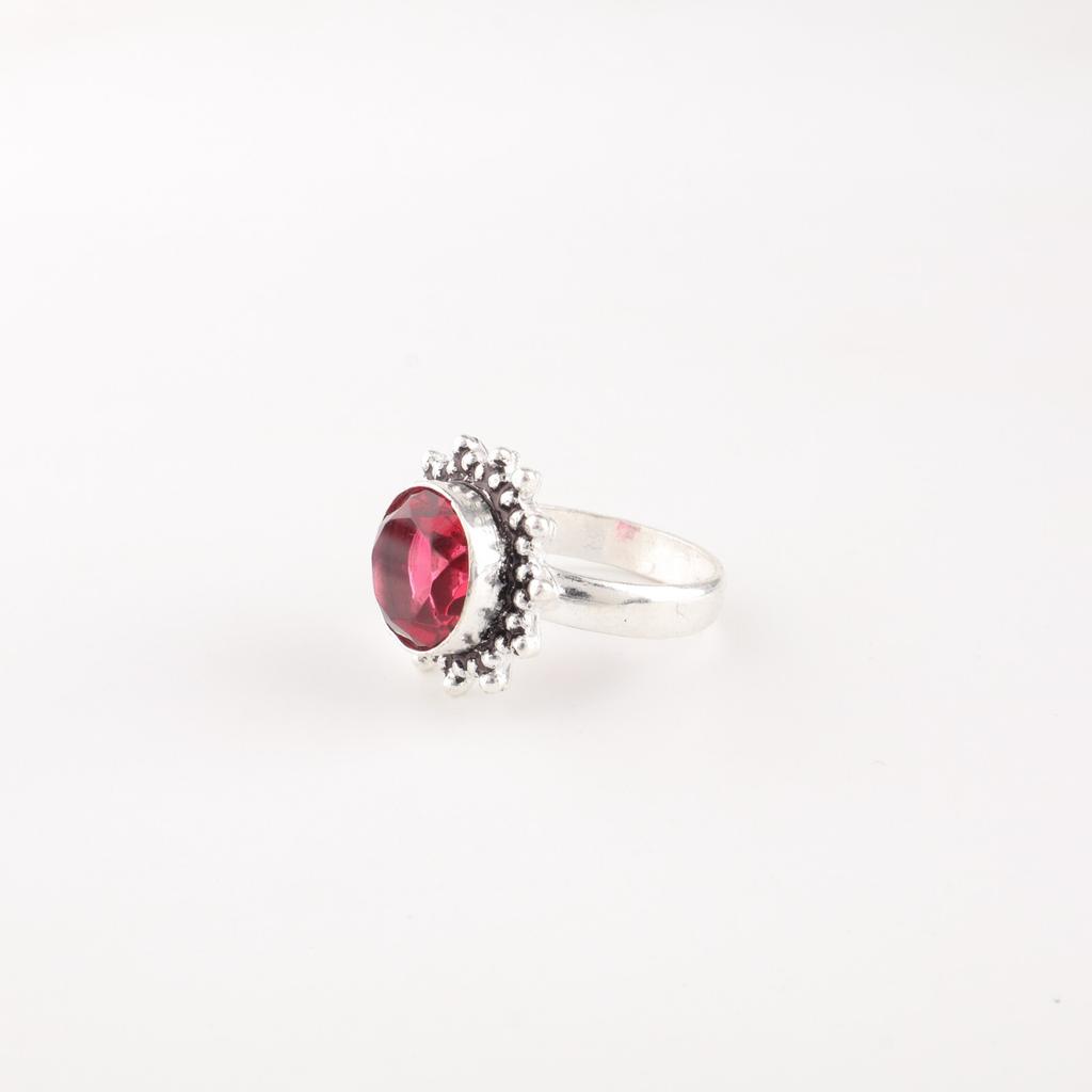 Pink Rubellite Gemstone 925 Sterling Silver Jewelry Handmade Ring Gift For Her RR-7-11