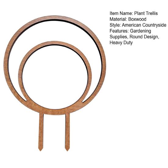 Round Wooden Plants Trellis Indoor Outdoor Potted Flowers Plants Climbing Small Houseplants Vine Ivy Support Concentric Circles Stake