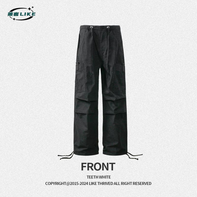 Men'S Wear | Autumn/Winter Retro Functional Multi Pocket Paratrooper Straight Leg Hanging Pants, Mid Waist Work Pants, Loose Casual Pants