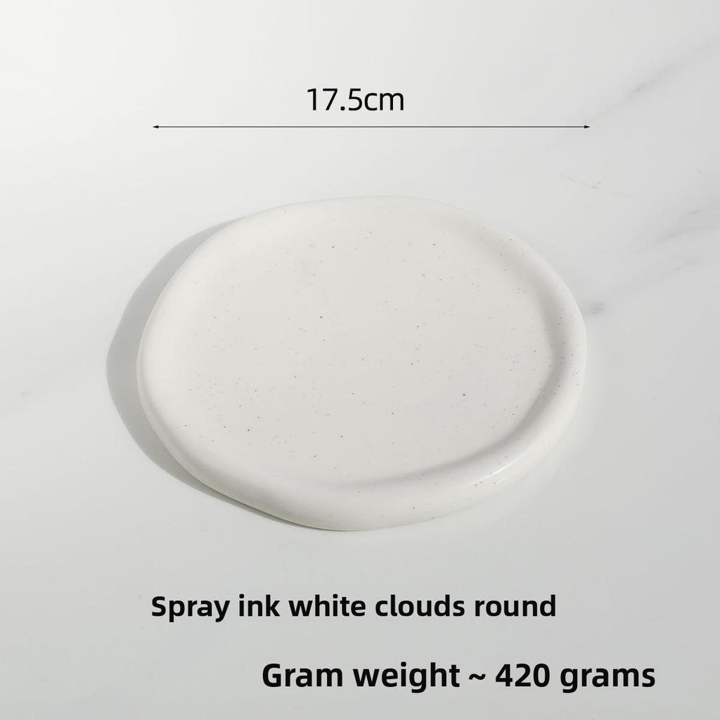 Simple ceramic dinner plate decorative plate, creative cloud tray, kitchen living room home jewelry storage plate, cloud plate