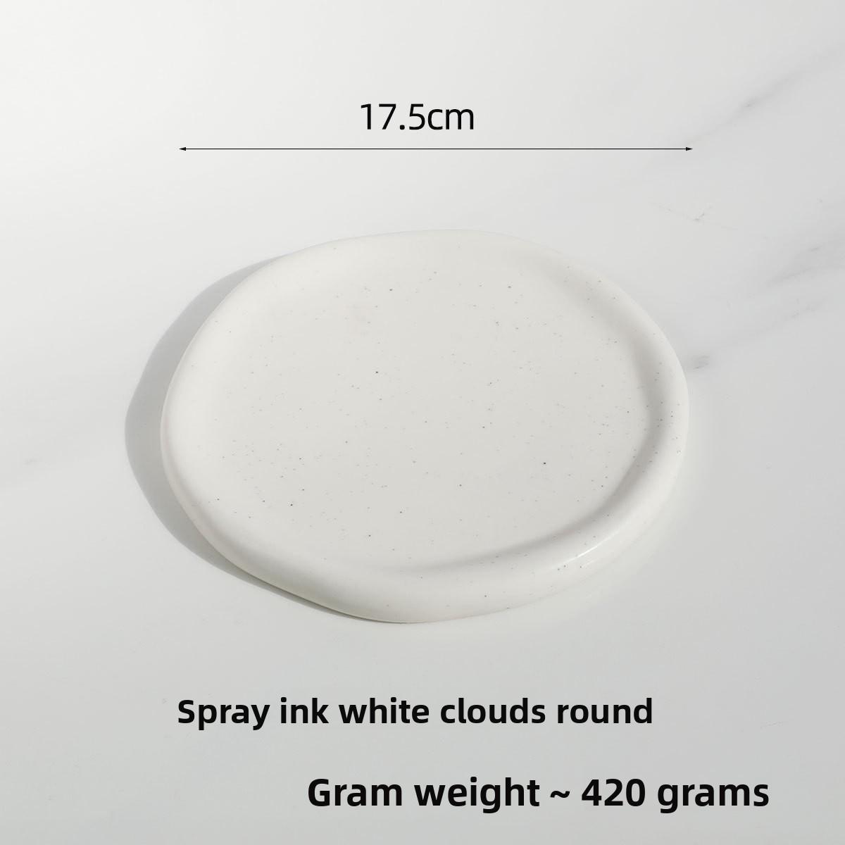 Simple ceramic dinner plate decorative plate, creative cloud tray, kitchen living room home jewelry storage plate, cloud plate белый