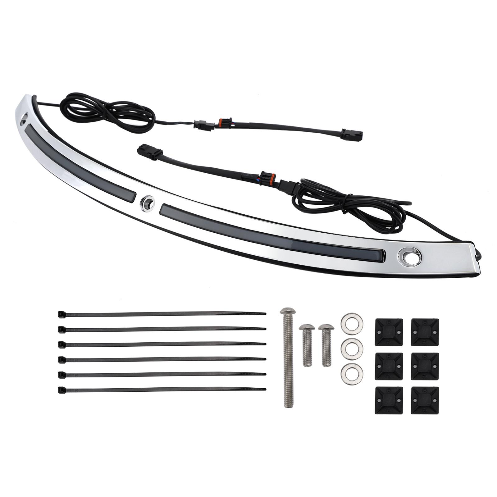 

Светодиодный ходовой указатель поворота Отделка лобового стекла для Harley 2014+ Electra Glide Черный серебряный