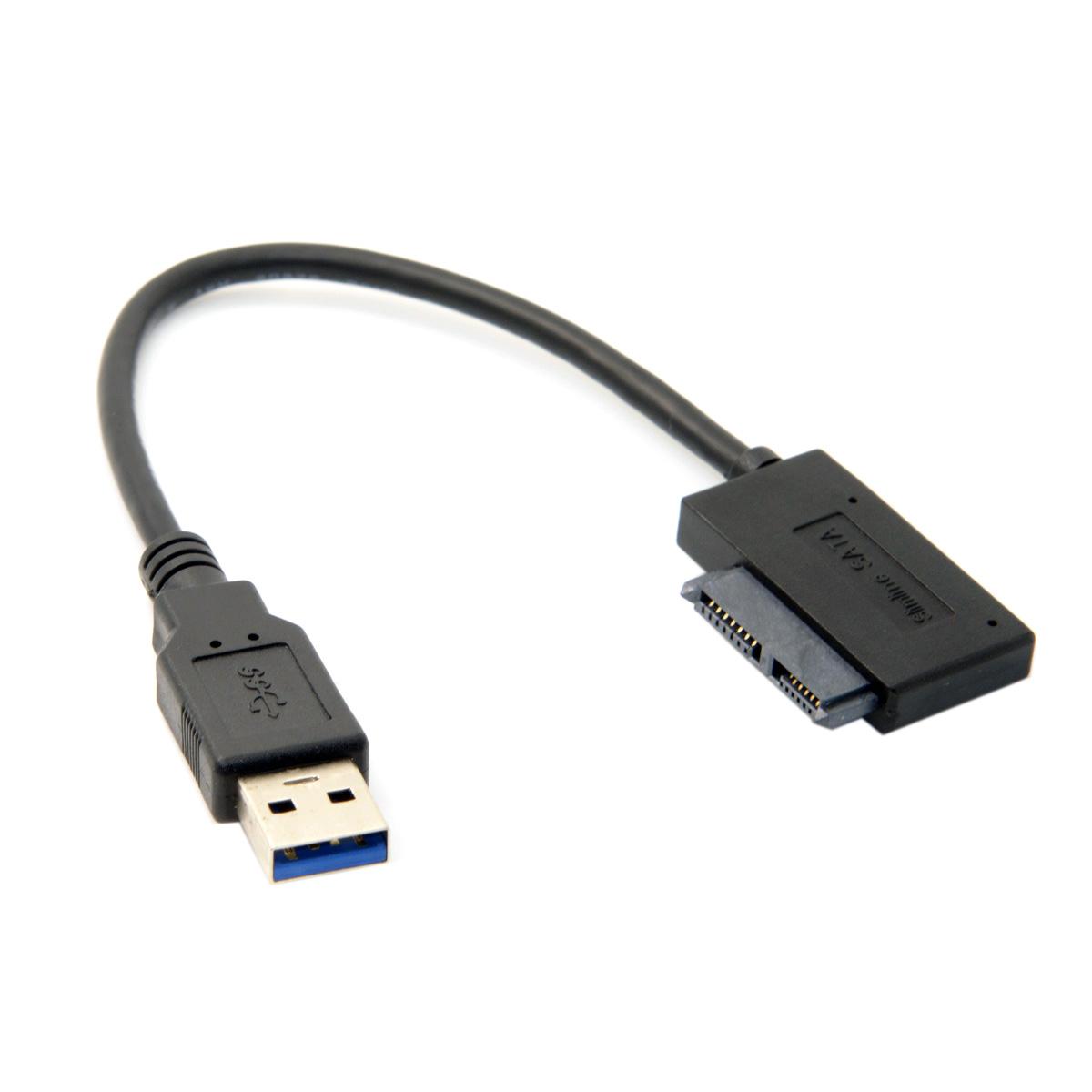 

USB 3.0 to 7+6 13pin Slimline Sata Adapter Cable for Laptop CD DVD ROM Optical Drive As Shown A