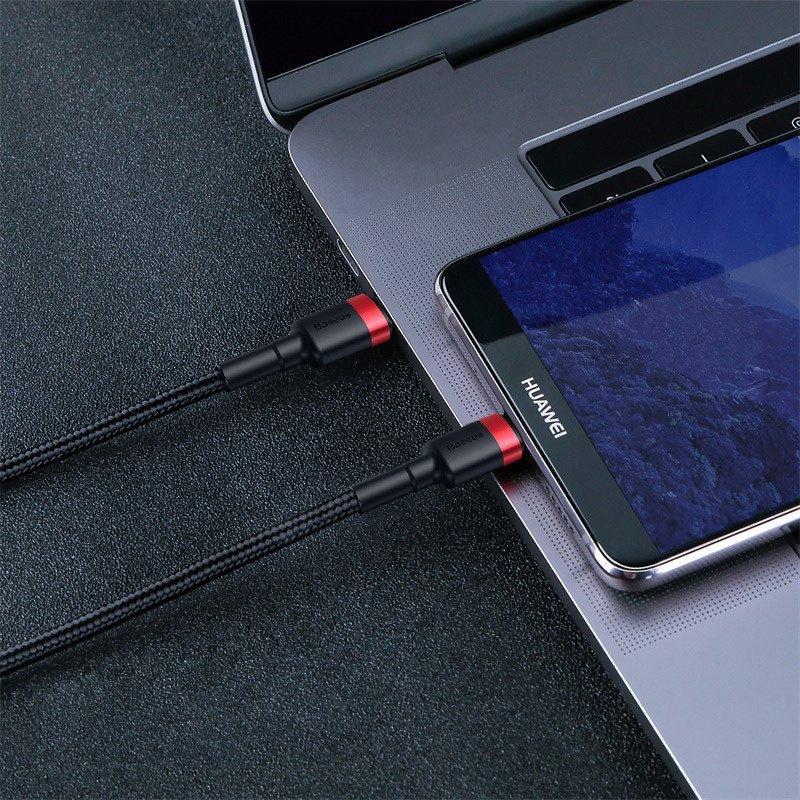 Kabel Usb-C Do Usb-C Pd Baseus Cafule Pd 2.0 Qc 3.0 60W 1M (Czarno-Czerwony)