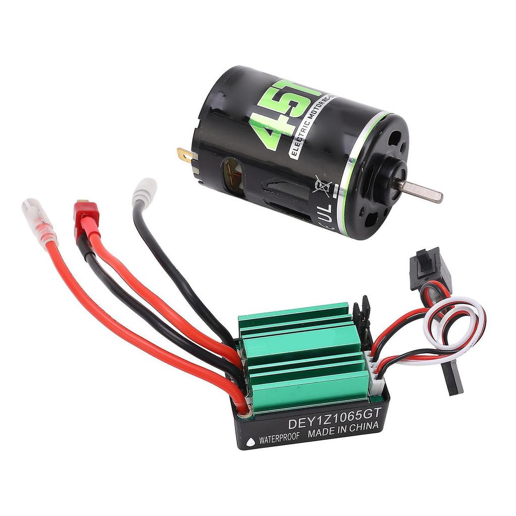 540 Brushed Motor with 65A T Plug ESC High Torsion Waterproof Electric Motor for RC Climbing Car 45T