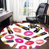 1pc Lipstick Kisses Chair Carpet for Office Non Slip, Machine Washable Rug for Office, Room Holiday Decor for Christmas, Birthday Polyester