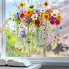 3D Hanging Orchid Chrysanthemum Static Cling Window Sticker for Dining Room Glass Door Rustic Home Decor