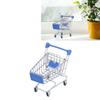 2pcs Blue Color Supermarket Handcart Small Size Desktop Shopping Cart  Office Decor