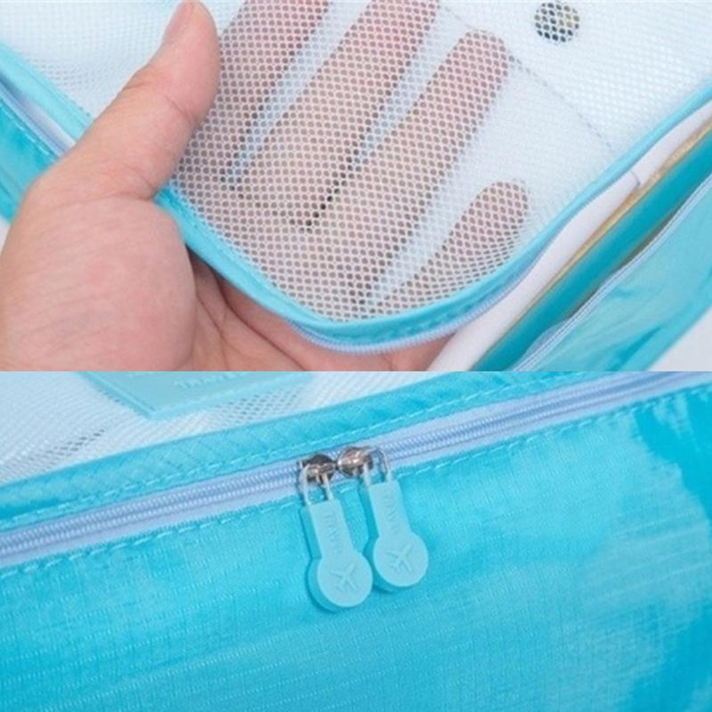 topxingch 6 bolsas de almacenamiento de viaje con cremallera organizador de ropa impermeable equipaje maleta bolsa azul marino