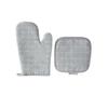 Thick Heat Resistant Oven Gloves with Pot Holder Non-Slip Cotton Mitts for Microwave Baking Grilling Kitchen Gloves
