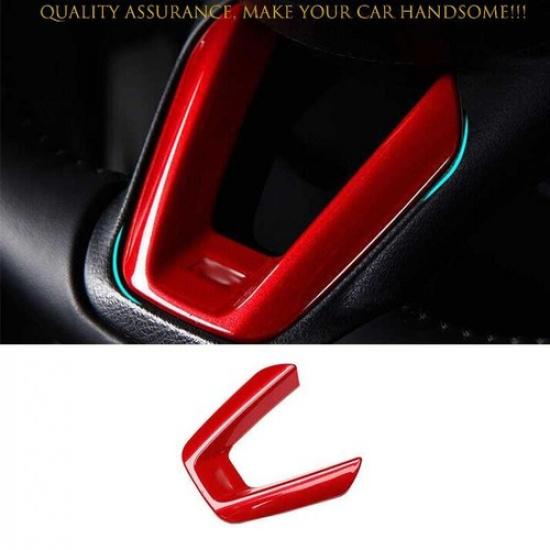 For Mazda CX-5 2017-2024 Bright Red Steering Wheel U Type Sheet Cover Trim 1PCS