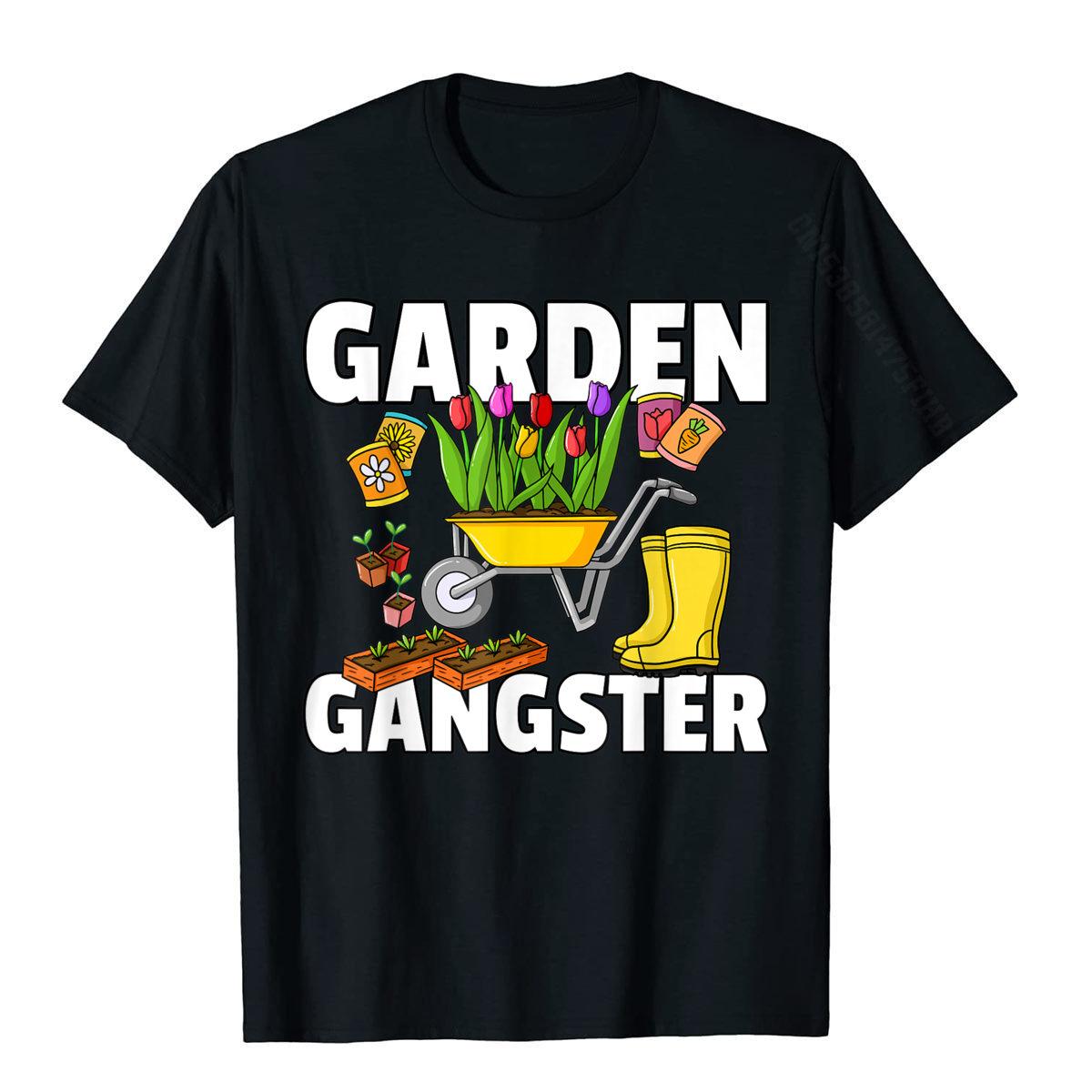 

Garden Gangster Gardening Gift For Funny Gardener T-Shirt Family Men T Shirt Cotton Tops T Shirt Funny 3XL чорний