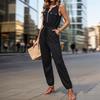 Women's Summer Jumpsuit Trousers Casual Party Hundred Black Sleeveless Jumpsuit
