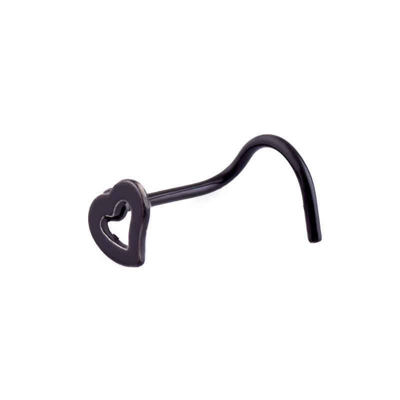 New Pingling Love Nasal Ring Stainless Steel Stainless Steel Steel Heart Corner S -Shaped Nose Nail