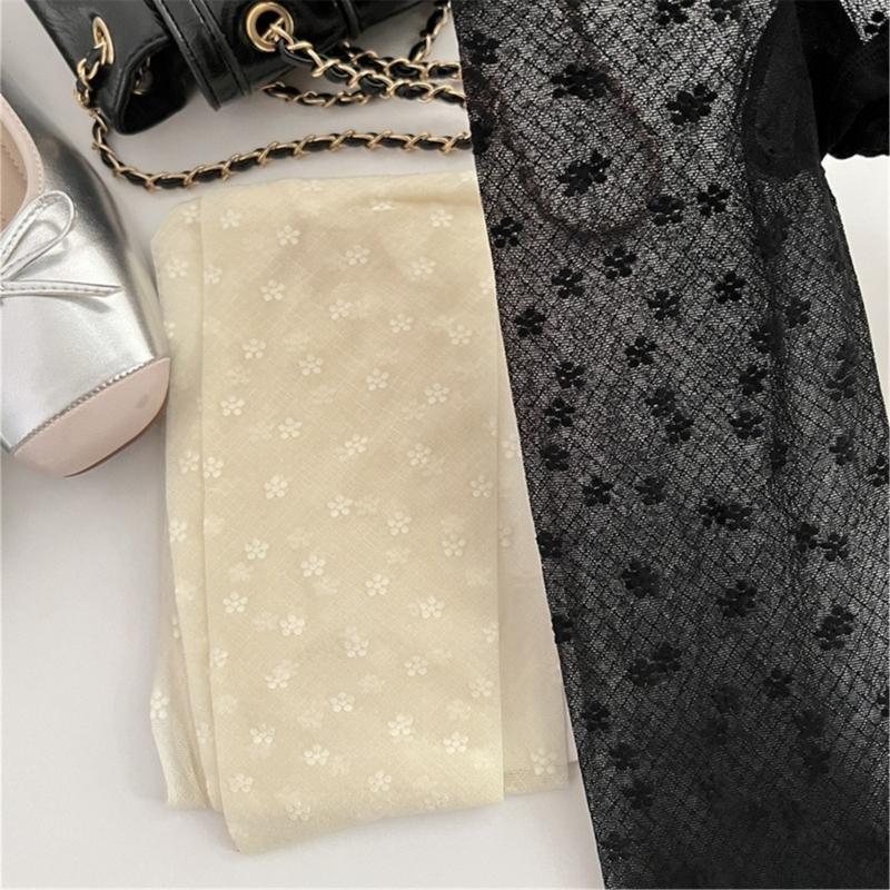 Women Sexy See Through Diamond Grid Mesh Pantyhose Stockings Vintage Elegant Floral Pattern Bottoming Leggings Tights