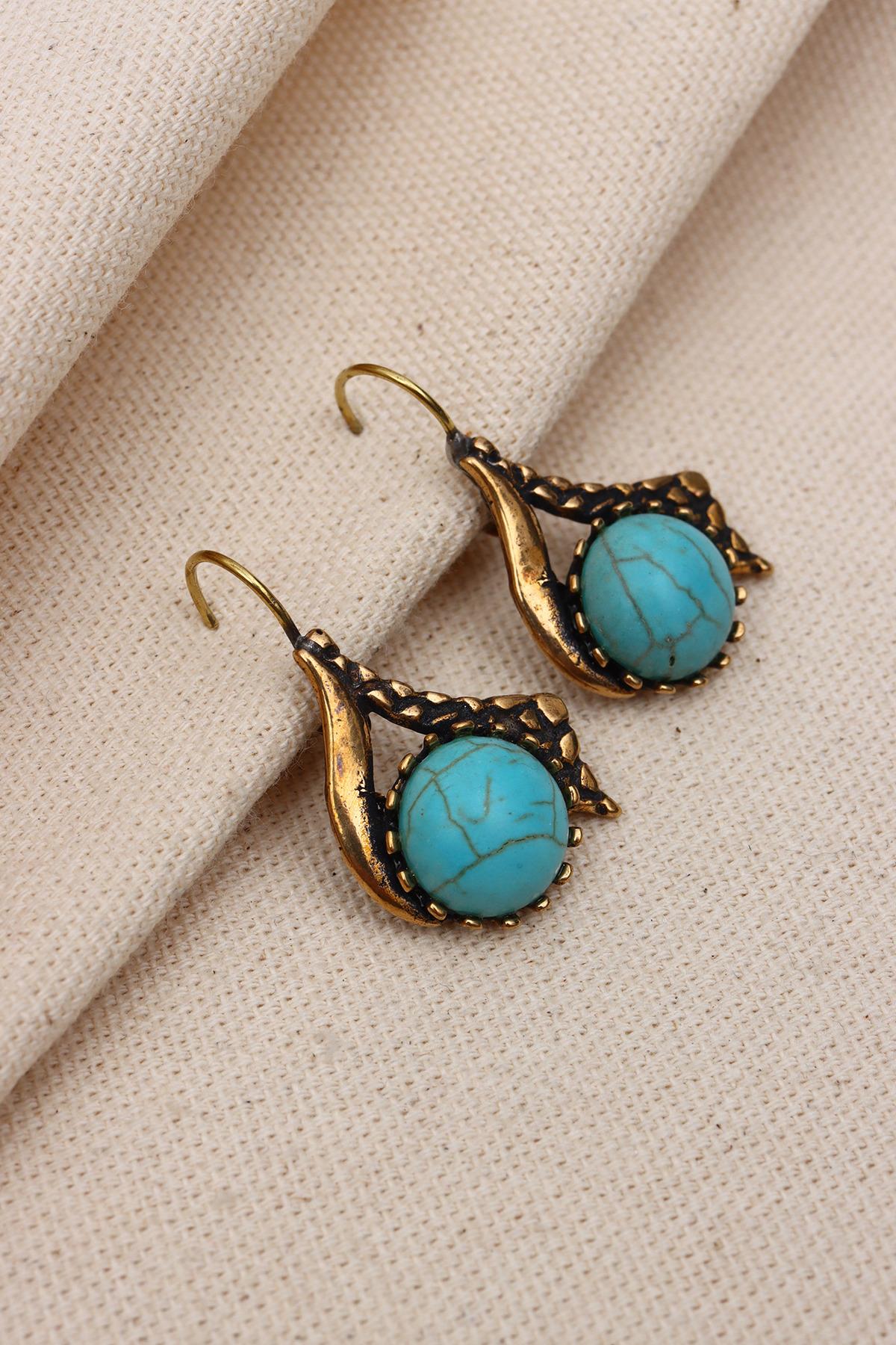 

Настоящие серьги с бирюзой