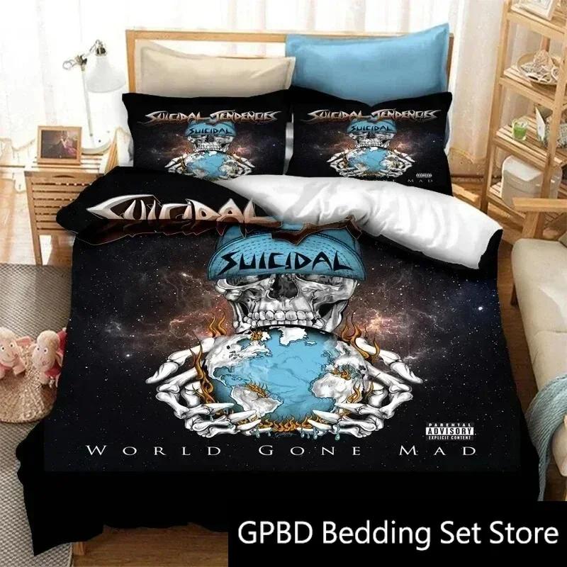 3D Print Suicidal Band Tendencies Bedding Set Double Twin King Duvet Cover Comforter Pillowcase Boys Girls Adults Bedroom