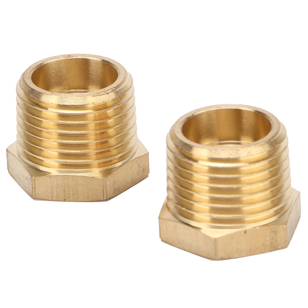 2pcs Brass Hex Reducer Bushing 1 2 NPT Male To 1 4 NPT Female Tube Hose Adapter Car Accessories