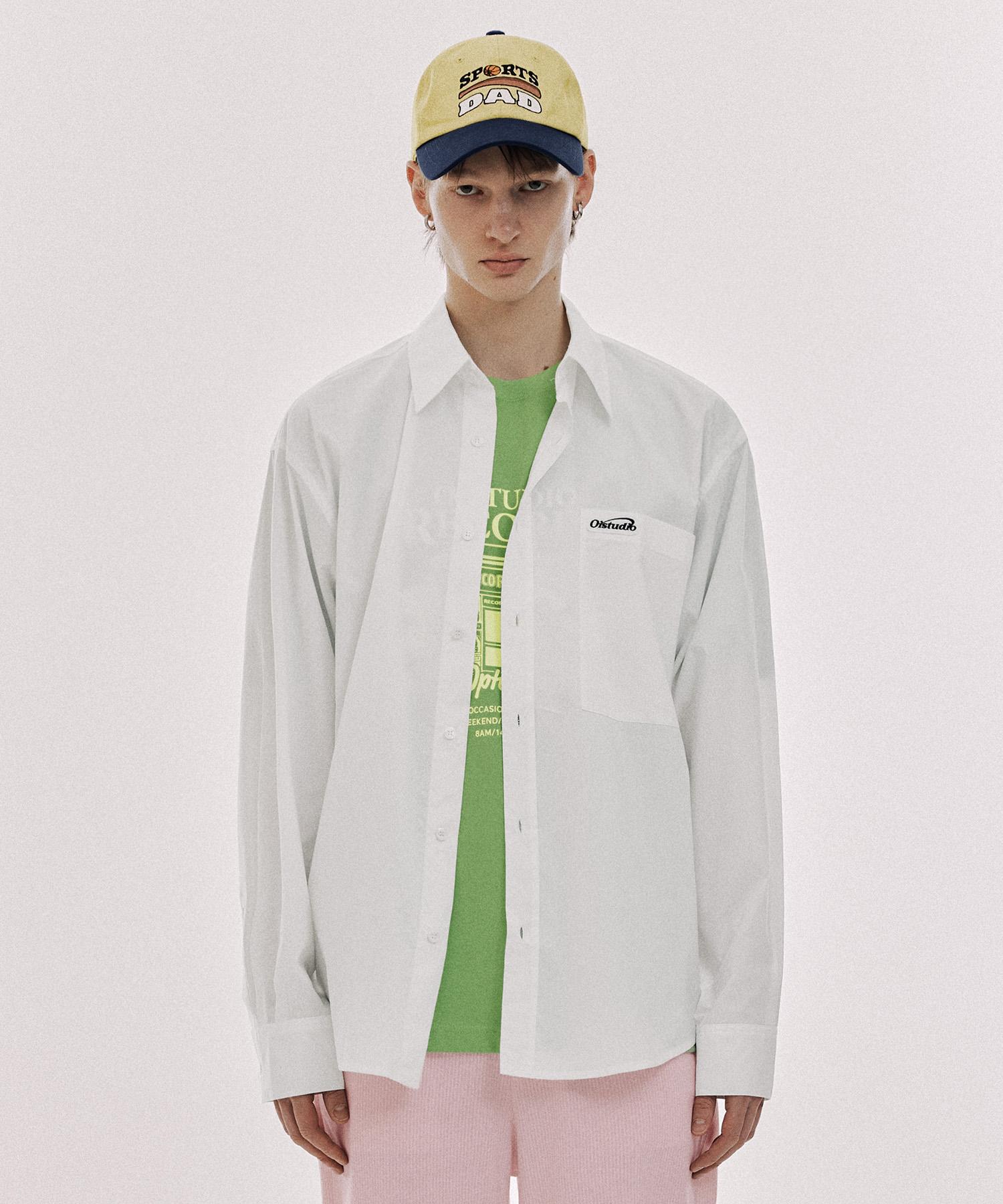 Oioi Collection Big Pocket Patch Shirt_White L